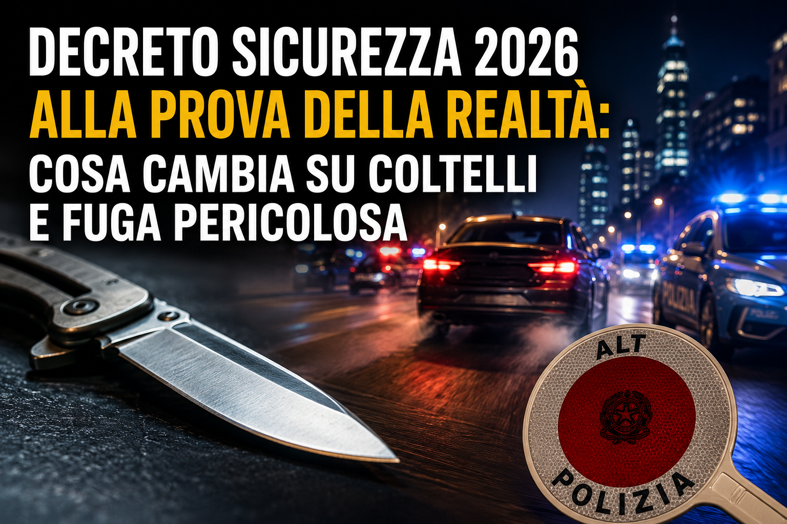 Decreto Sicurezza 2026 alla prova della realtà: guida operativa su coltelli e fuga pericolosa