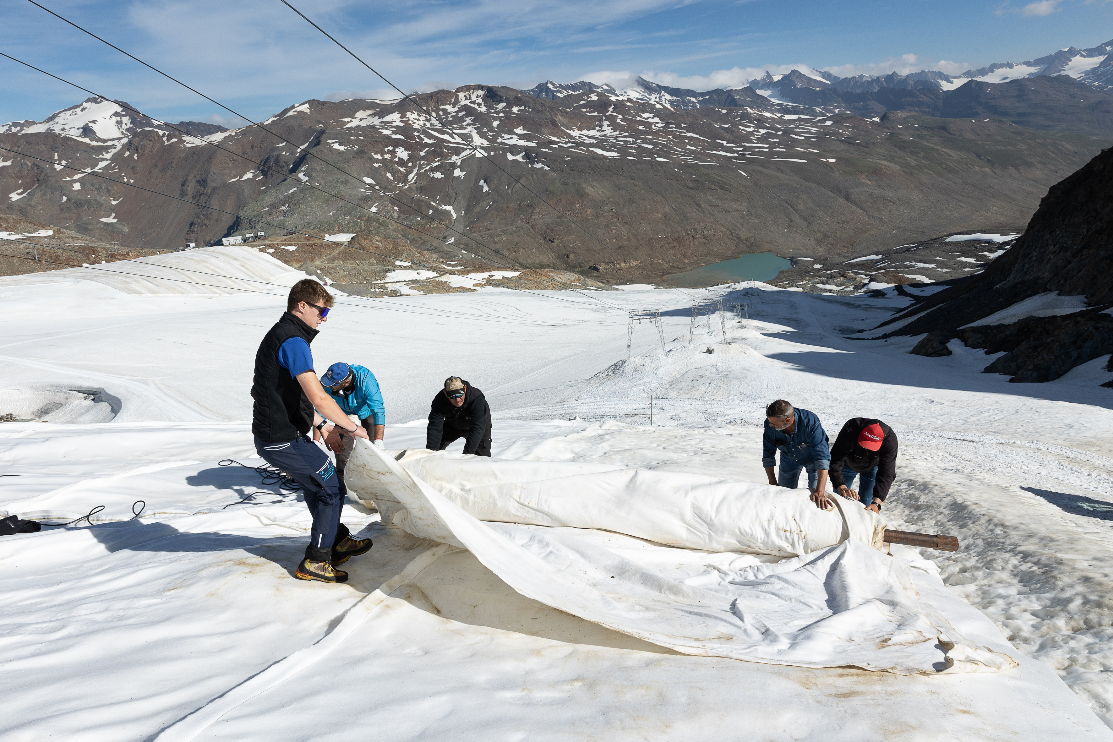 Montagna Val Senales progetto neve geotessili